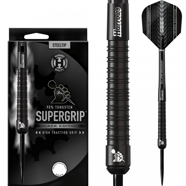 Harrows Supergrip Black Steeldarts